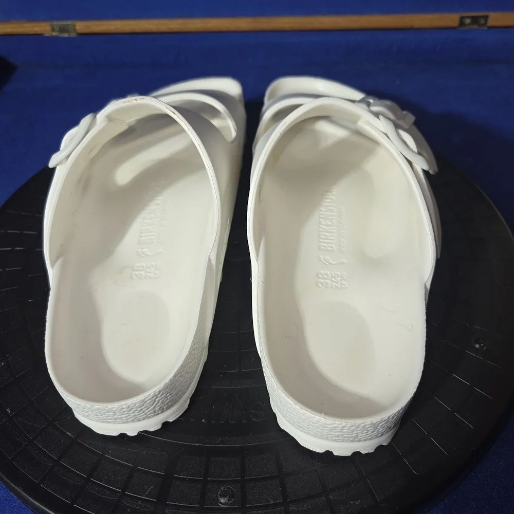 Birkenstock White Arizona EVA Double Strap Sandles, Sz. 38-EU, 7-US...Mens Sz.5 - Picture 4 of 8